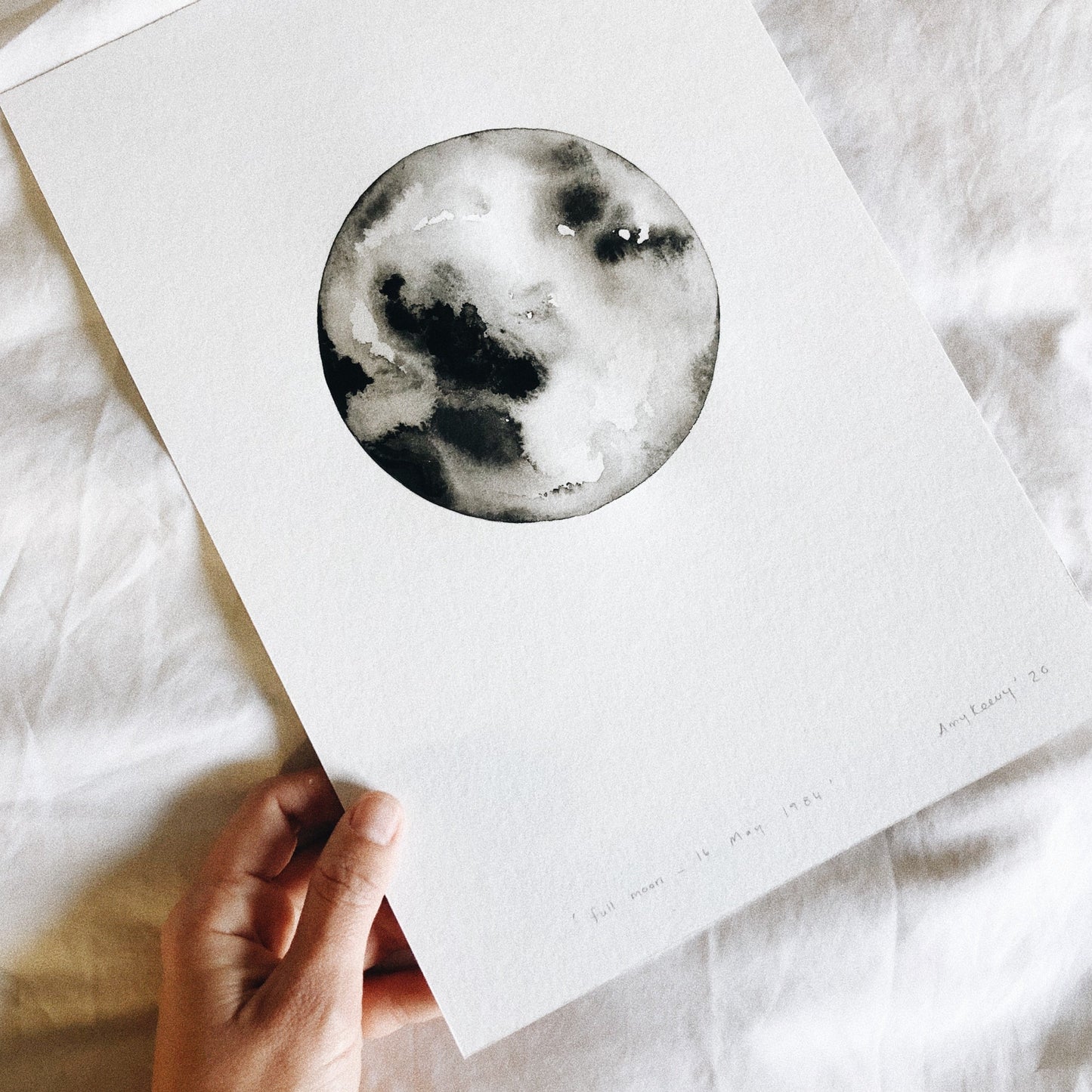 Single Moon Phase Portrait ~ on white