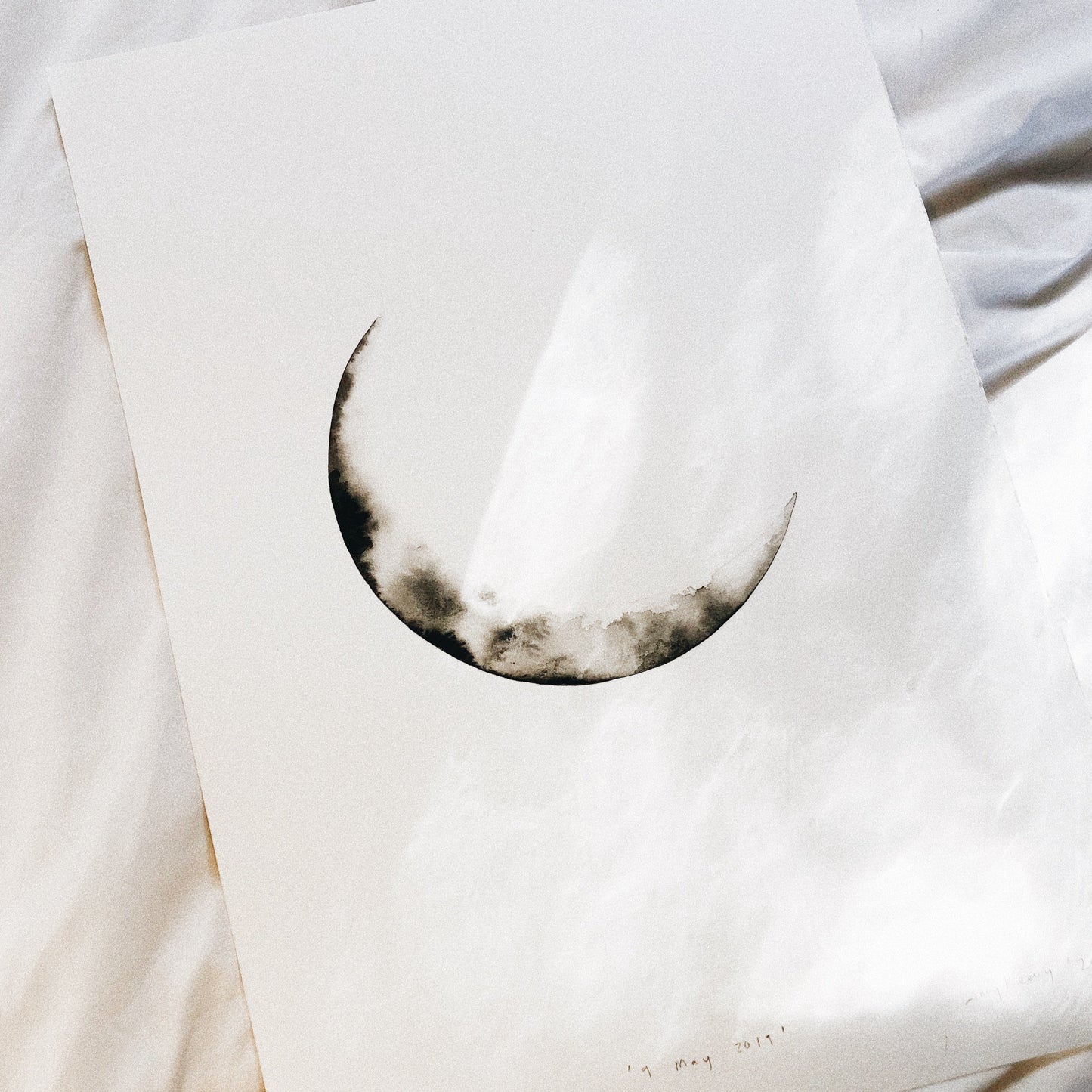 Single Moon Phase Portrait ~ on white